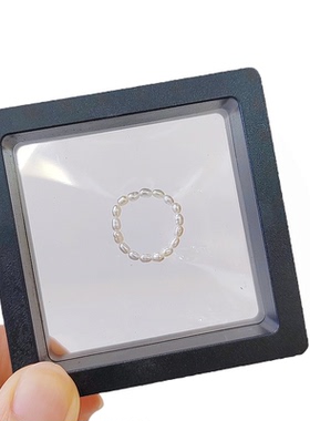 锜一家天然珍珠戒指小米珠强光