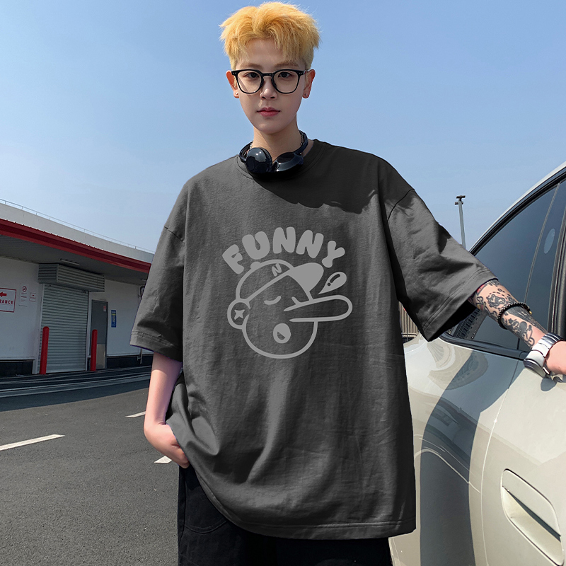 FOG RIO冰爽五分袖短袖t男女同款情侣简约宽松潮流百搭美式休闲