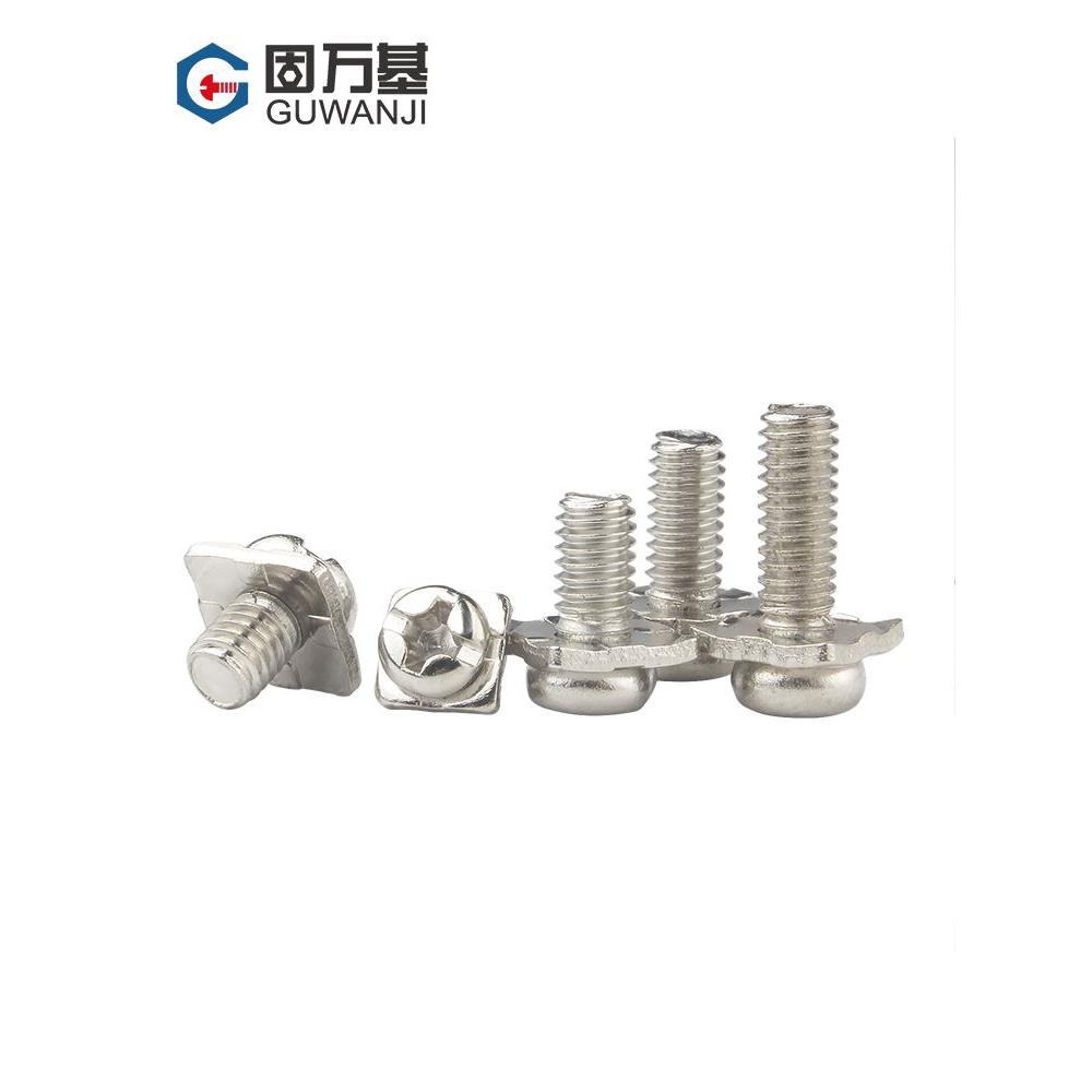 圆头四方垫二组合螺丝PM十字盘头螺栓平尾瓦垫螺丝钉M3/M3.5/M4