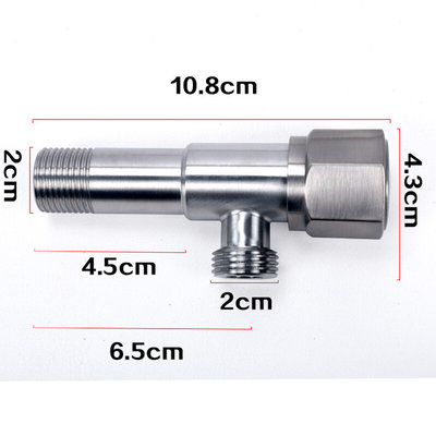 。304不锈钢角阀入墙全铜芯三角阀 直通阀冷热水铜芯一进二出三角