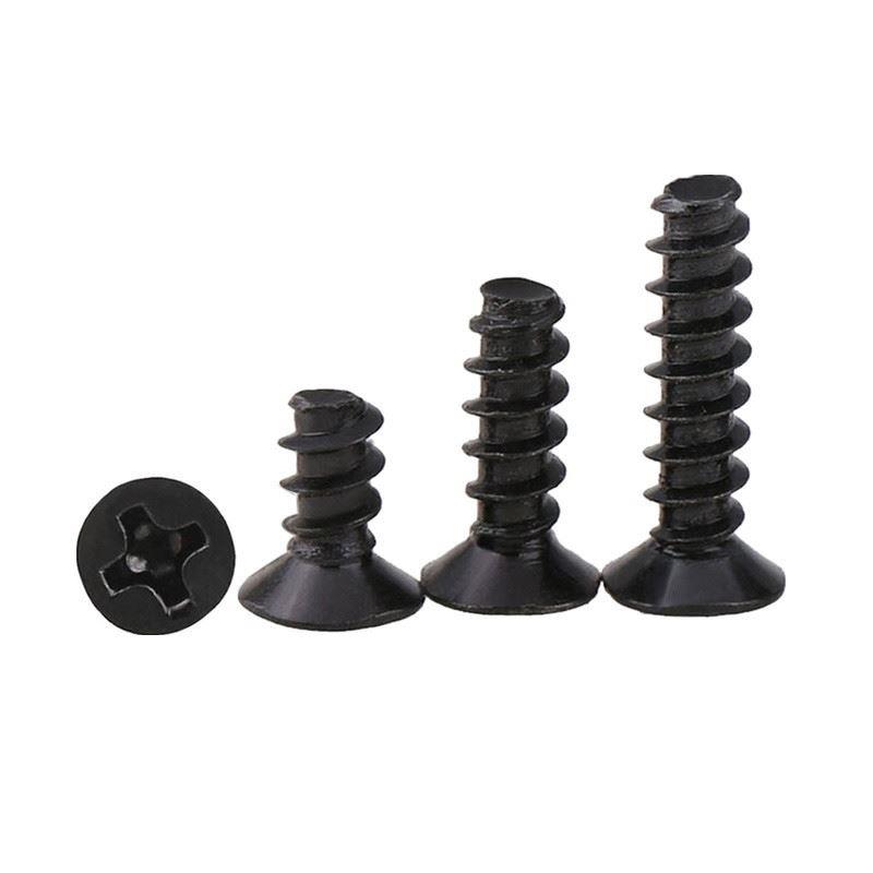 黑色平尾自攻螺丝平头十字自功螺丝钉KB沉头自攻钉M2M2.3M2.6M3M4