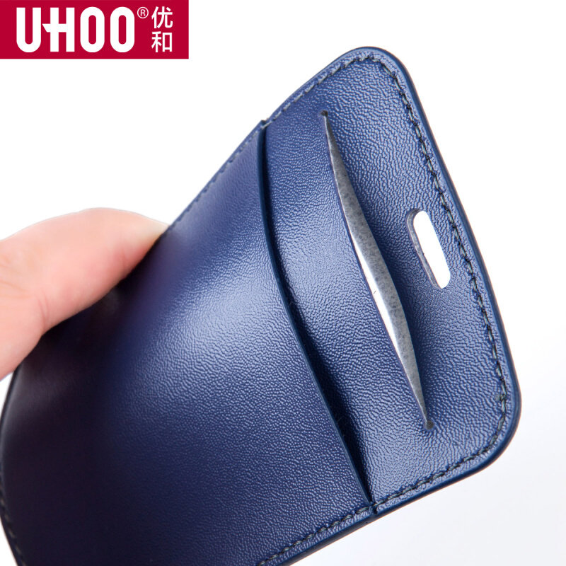 。优和皮质证件卡套商务工作证牌双层加厚胸牌胸卡吊牌挂绳公交卡