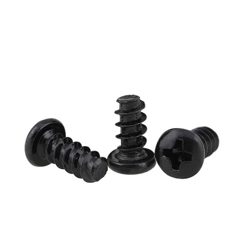 黑色十字圆头平尾自攻螺丝盘头平嘴自攻钉PB螺丝钉M2M2.3M2.6M3M4