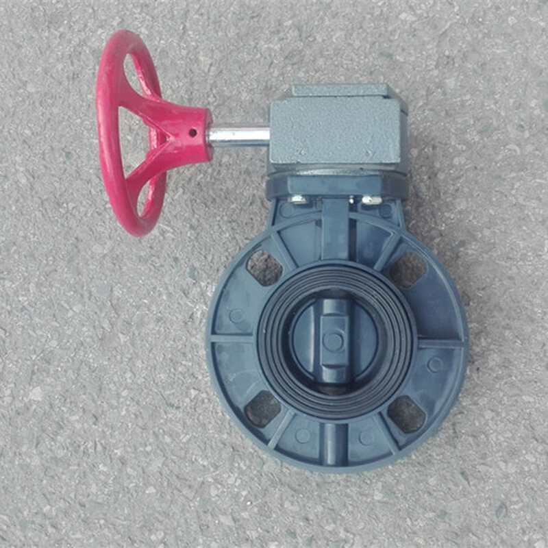 。国标优质UPVC涡轮式蝶阀 对夹蝶阀 塑料蝶阀手轮传动蝶阀工业级