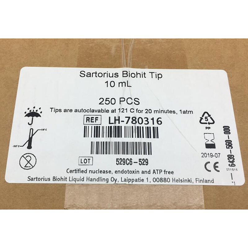 。包邮 LH-780316 赛多利斯 10ml袋装吸头管嘴 250根/包 芬兰进口