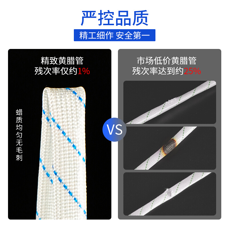 。加厚黄蜡管绝缘套管玻璃纤维白蜡管电线阻燃黄腊管压缩机电线管