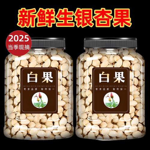 2025年新鲜大颗带壳白果银杏果无漂白特级包邮干货生百果王