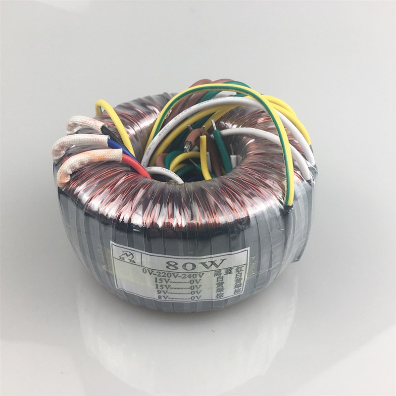 80W环形变压器 0V-220V-240V转15V15VV8V干拭 隔离