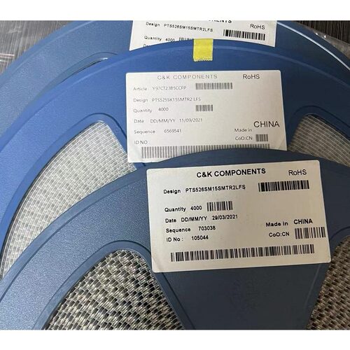 供美国品牌CK按键开关 PTS525SM15S  5x5x1.5mm  铜头轻触开关