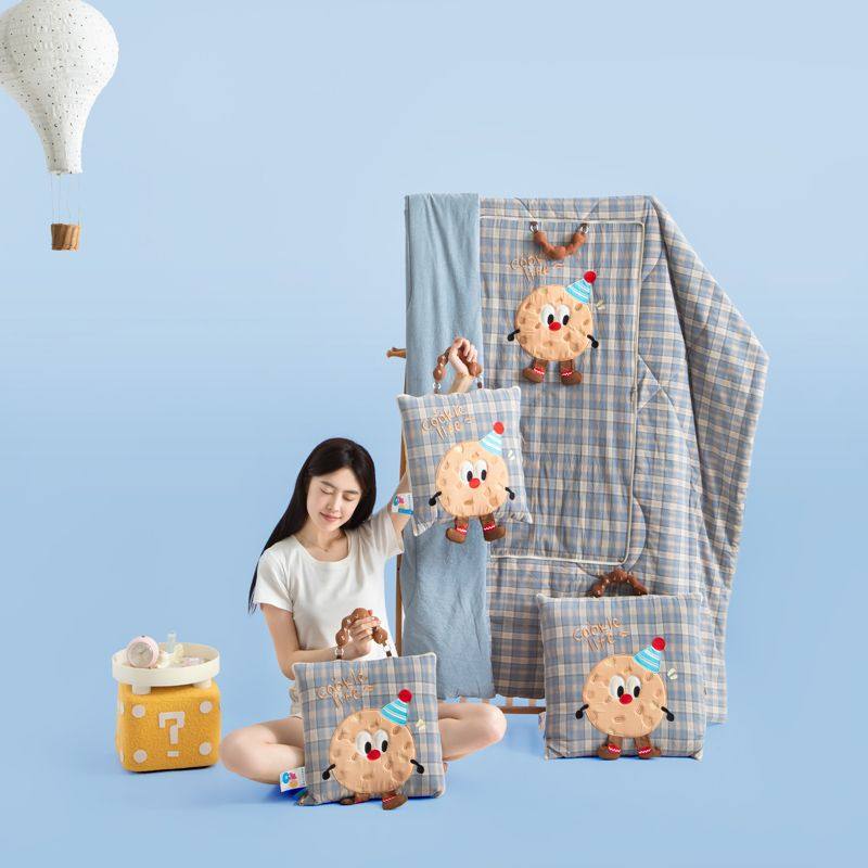 全棉卡通抱枕被二合一居家枕抱收纳靠垫被子纯棉可折叠车载被午休