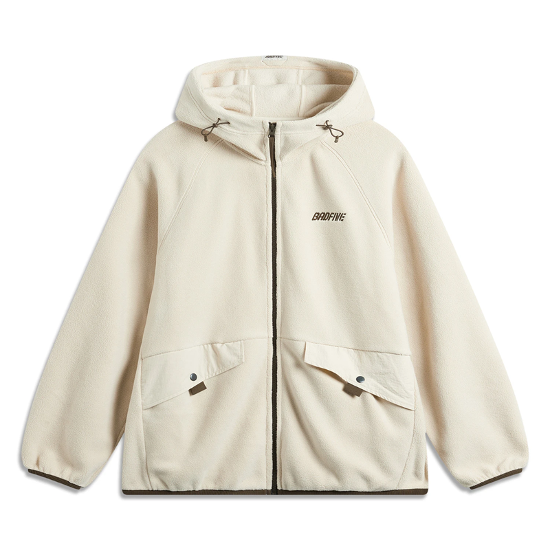 李宁反伍BADFIVE男子加绒保暖防泼水宽松针织运动外套AFDU499-1