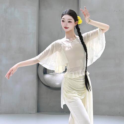 古典舞练功服仙气蝴蝶飘逸纱衣新款夏季中国舞蹈服专业形体训练服