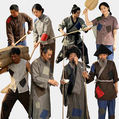 济公破烂叫花子服 古代丐帮搞笑服装 破旧补丁乞丐服装 舞台服装