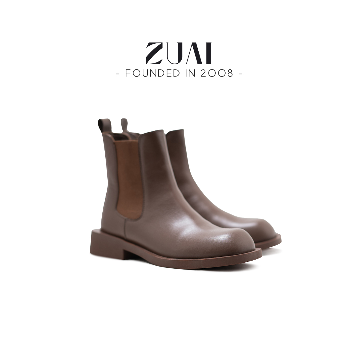 【经典切尔西烟筒靴】牛皮面厚底套筒中筒马丁靴23ZUAI162