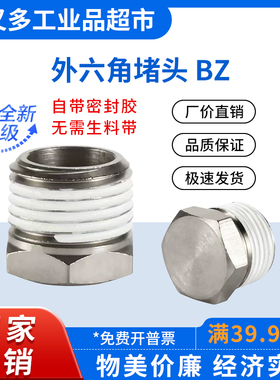 外六角堵头 BZ01/02/03/04 不锈钢BZ01-S BZ02-S BZ03-S BZ04-S
