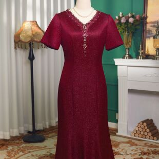 高端喜婆婆婚宴装旗袍晚礼服裙年轻女方妈妈婚礼服高贵