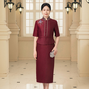 婚宴妈妈礼服喜婆婆旗袍结婚年轻显瘦秋季高端婚礼RF23019
