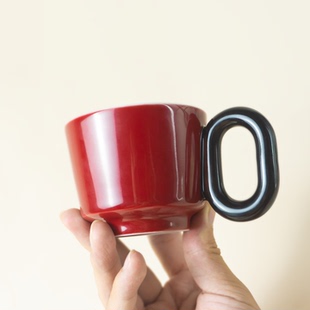 简约咖啡杯陶瓷水杯家用茶杯高颜值随手杯轻奢牛奶杯情侣对杯单个