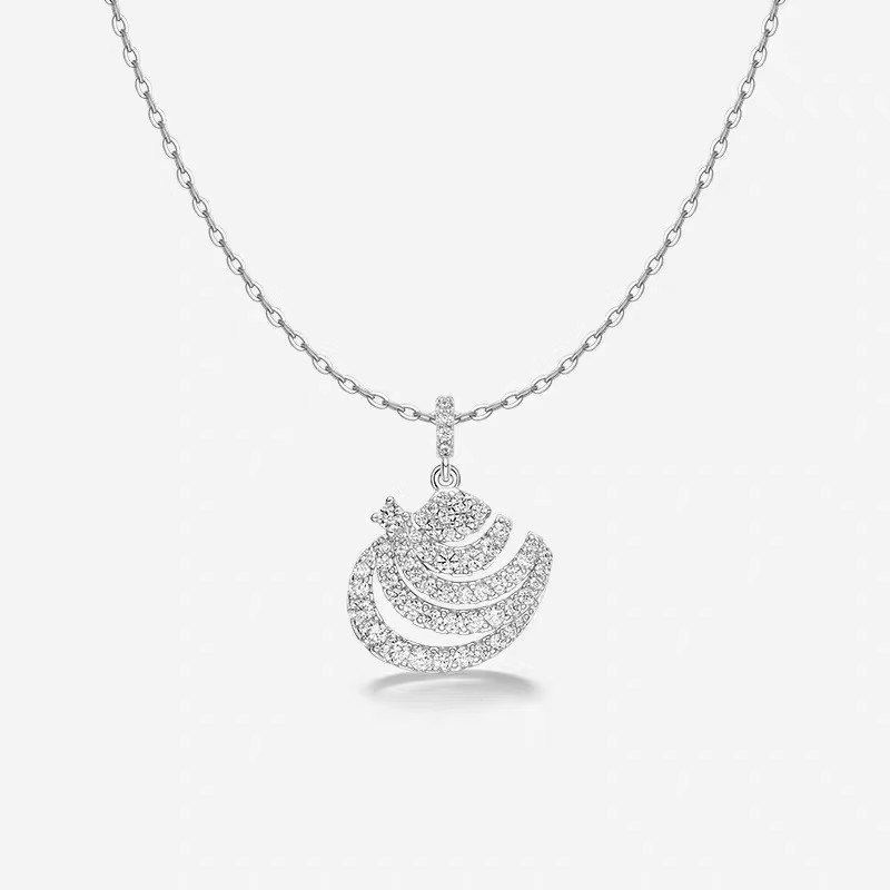 何方925银闪闪海贝锁骨链女夏日