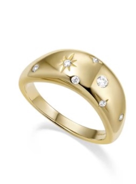 何方气质鎏光星芒戒指925银女