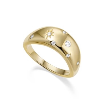 何方气质鎏光星芒戒指925银女