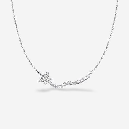 何方流星飘带锁骨链女925银轻奢