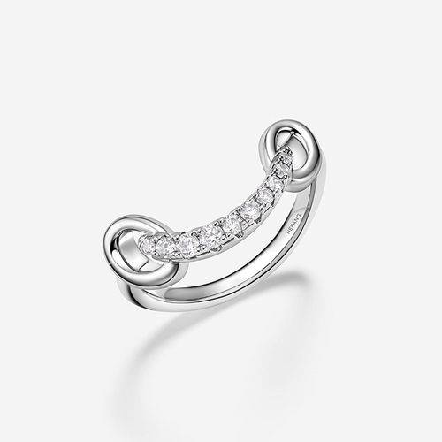 [新品]何方HEFANG幸运扣戒指轻奢时尚百搭原创设计圣诞礼物新年女