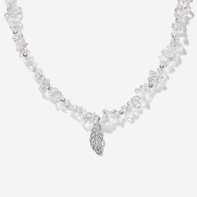 何方羽毛项链锁骨链轻奢优雅女