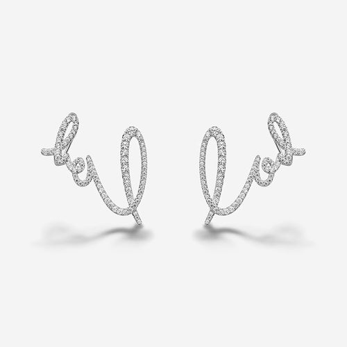 何方LOVE耳扣耳环耳钉新款925银