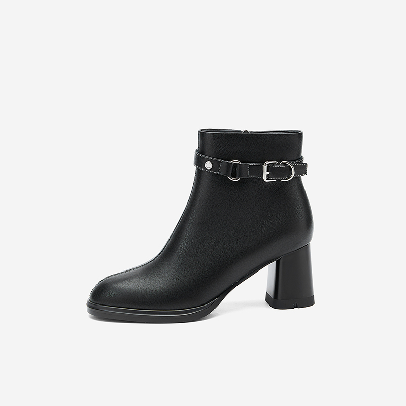 NineWest/玖熙圆头绒里时装靴女