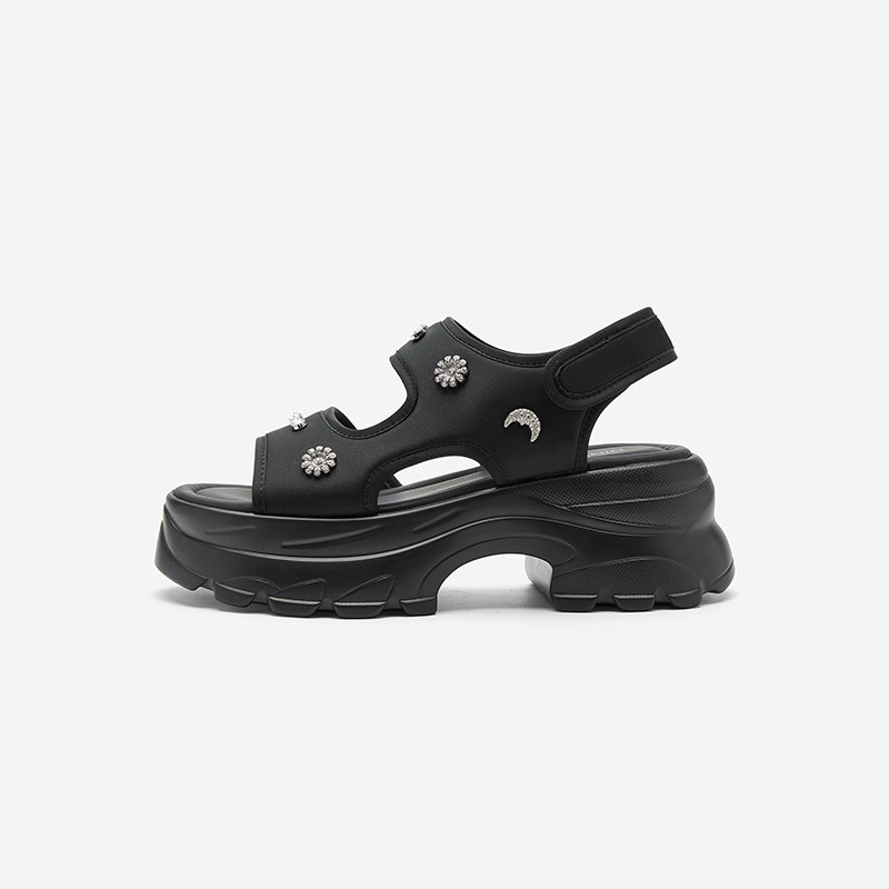 Nine West/玖熙2025夏新款花样钻饰扣厚底时装凉鞋女外穿休闲女鞋,女鞋,时装凉鞋,淘宝优惠券,粉丝福利购,淘宝优惠卷