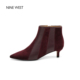清仓款 Nine West 玖熙尖头细跟通勤时装 靴真皮短靴女高级感