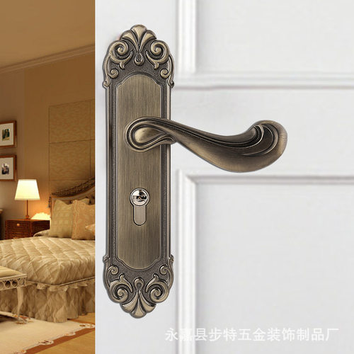 热销青古铜房门锁卧室门实木静音门锁机械门锁具房门锁具板手锁欧