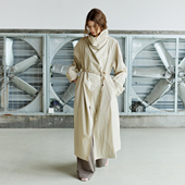 风衣外套女宽松法式 NON RESTRAIN慵懒风造型领长款 系带高级感大衣