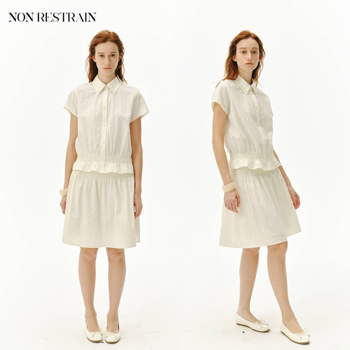 NONRESTRAIN法式衬衫半身裙套装