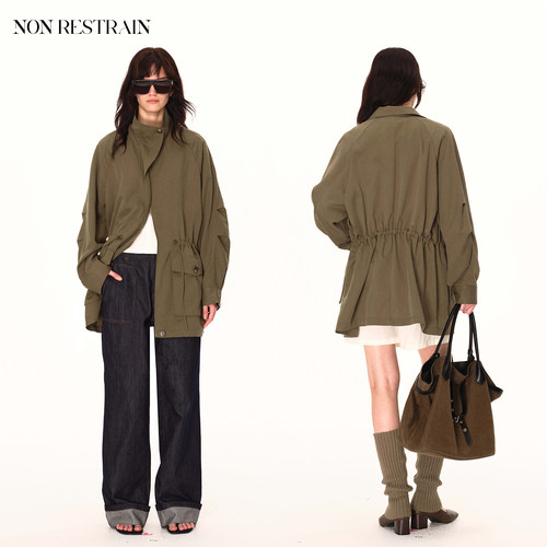 NONRESTRAIN立领工装风衣外套女