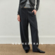 女宽松显瘦抽绳弯刀休闲裤 NON RESTRAIN简约垂感加厚羊毛针织卫裤