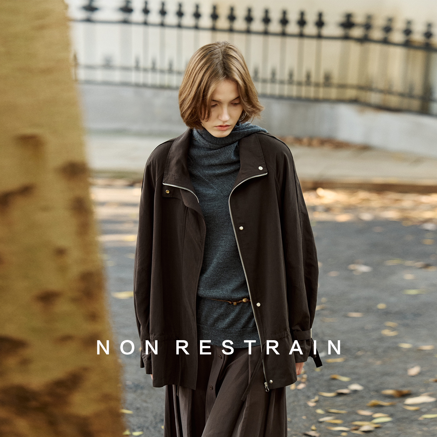 NONRESTRAIN休闲天丝短款外套女