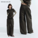 NON 口袋阔腿休闲裤 RESTRAIN莱赛尔天丝慵懒宽松直筒裤 女复古工装