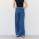 NON 垂感宽松阔腿裤 RESTRAIN复古蓝色水洗牛仔裤 女高腰显瘦直筒裤