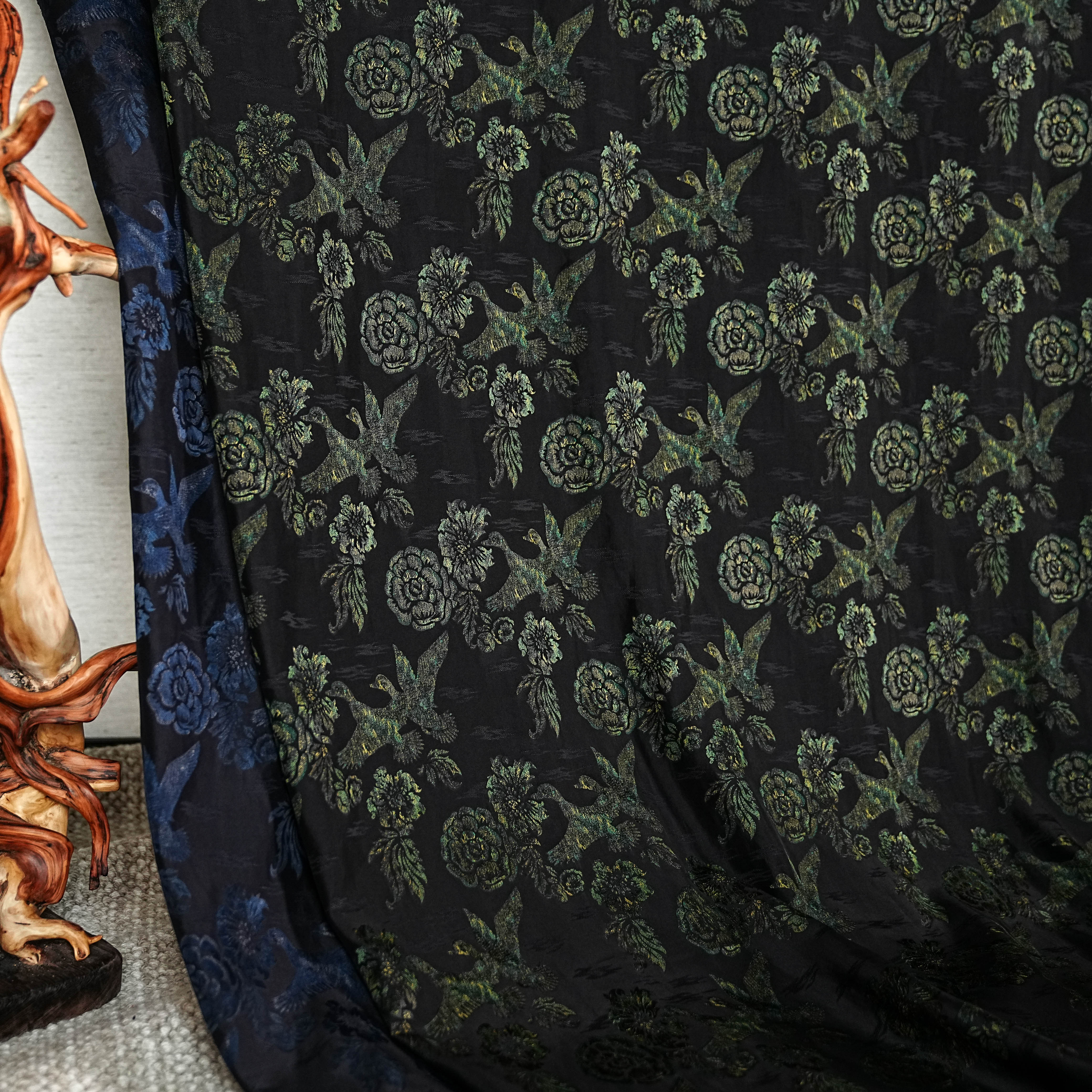 【比翼鸟7D升级】草本罗锦140幅宽100桑蚕丝面料过薯莨CB-BY0047