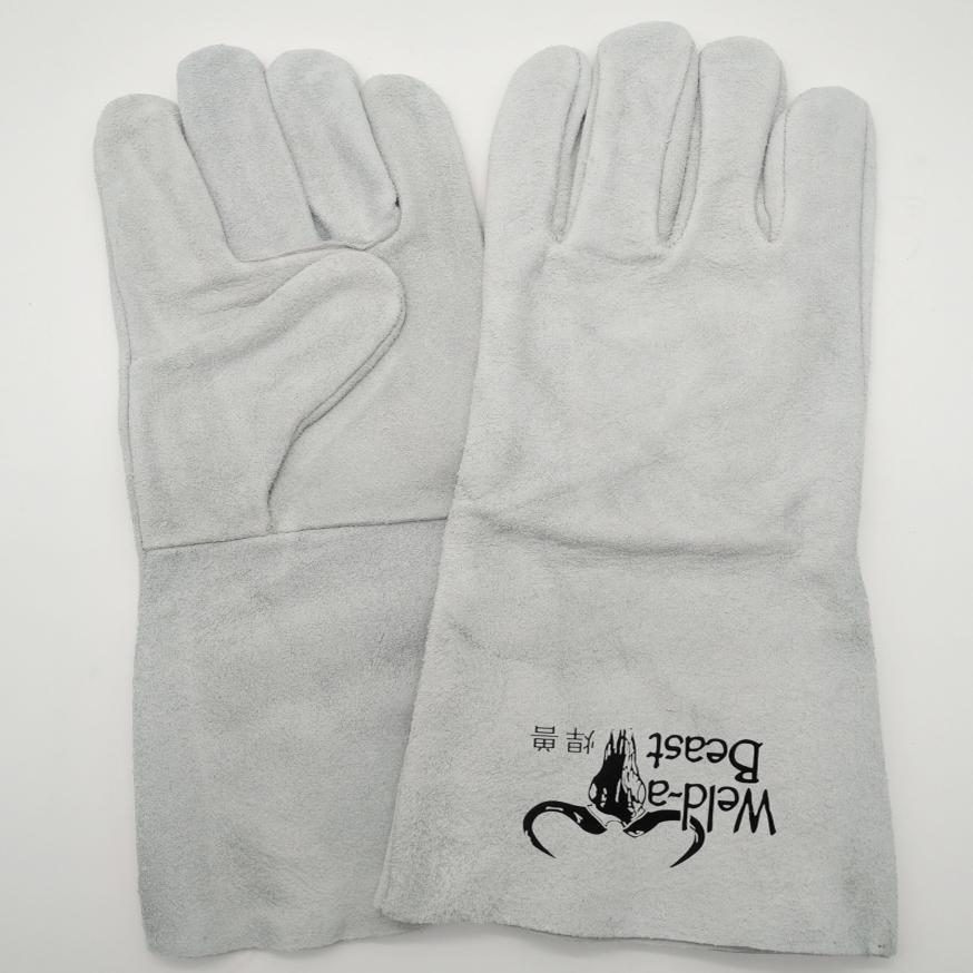 焊兽电焊手套焊工手套牛皮耐高温防烫柔软劳保耐磨长款烧焊接专用