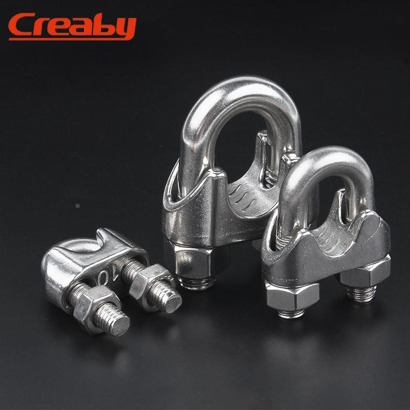 304不锈钢钢丝绳U型夹头锁扣卡子卡扣绳夹卡头锁头M2M3M4M5M6-M30