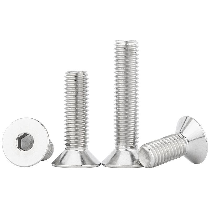 316不锈钢沉头内六角螺丝大全加长平头螺栓螺钉M3M4M5M6M8M10-M16
