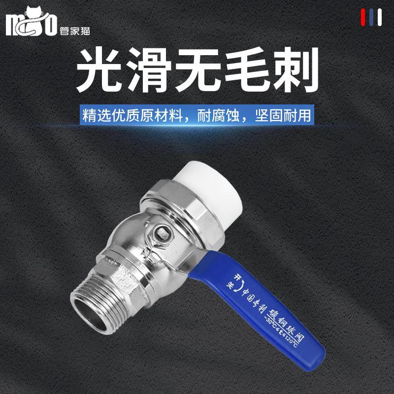 PPR水管阀门开关外丝接头DN20/25/32转接4分6分1寸热熔双活接球阀