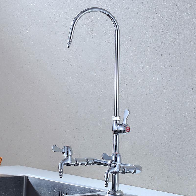 高教化验室专用学校试验台尖嘴水咀实验室水龙头黄铜三联三口龙头