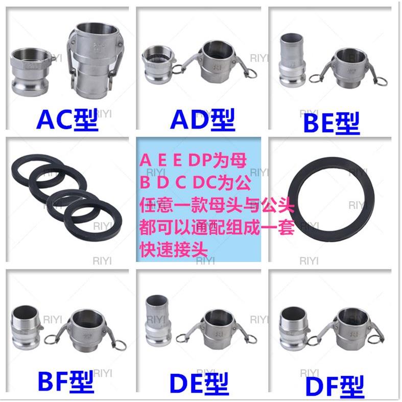 304不锈钢快速接头 F型 公头阳端扳把直插式外丝焊接快装皮管接头
