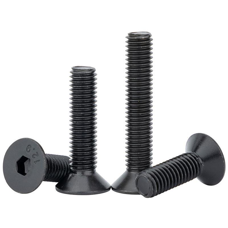 12.9级沉头内六角螺丝钉平头内六角螺钉黑色螺栓M3M4M5M6M8M10M12