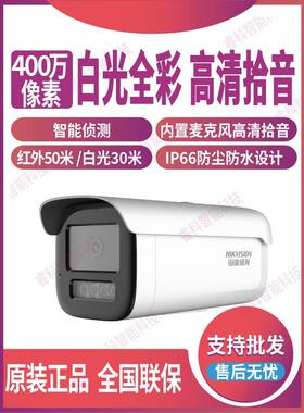 DS-2CD3T46DWDV3-L海康威视400万POE白光全彩录音摄像机WDV3-L