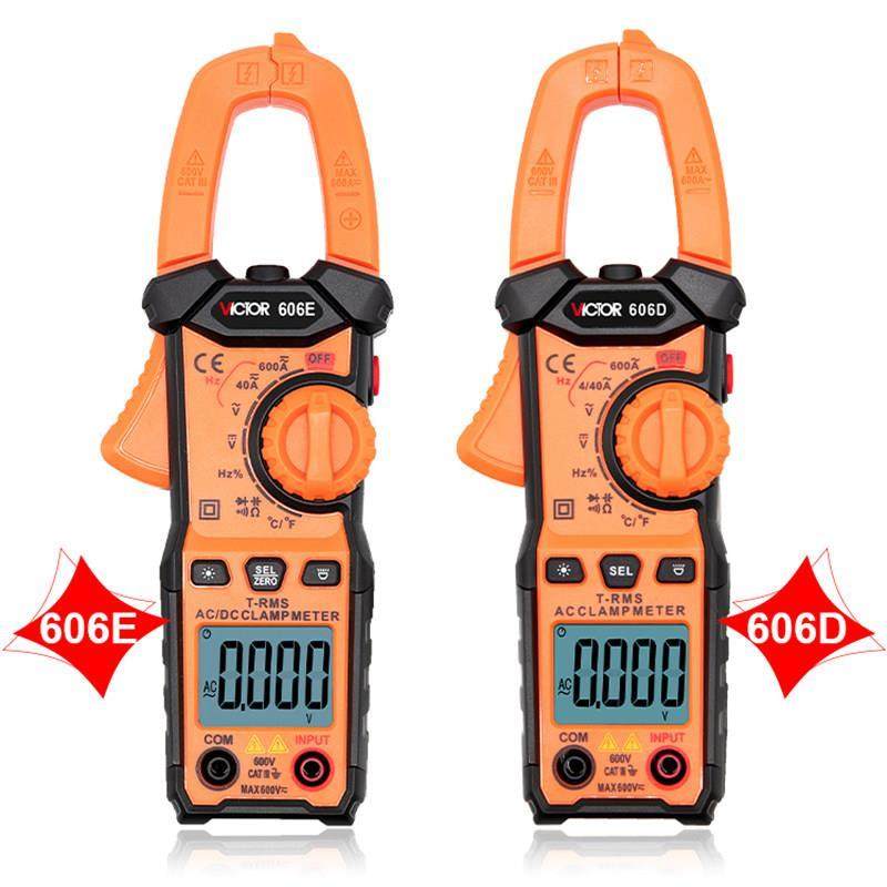 VICTOR胜利VC606D数字钳形表交 直流万能表600A电流表钳型表勾表